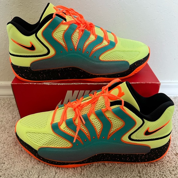 Nike KD18 NRG New Timeline Clear Jade Black Liquid Lime - Picture 1 of 9
